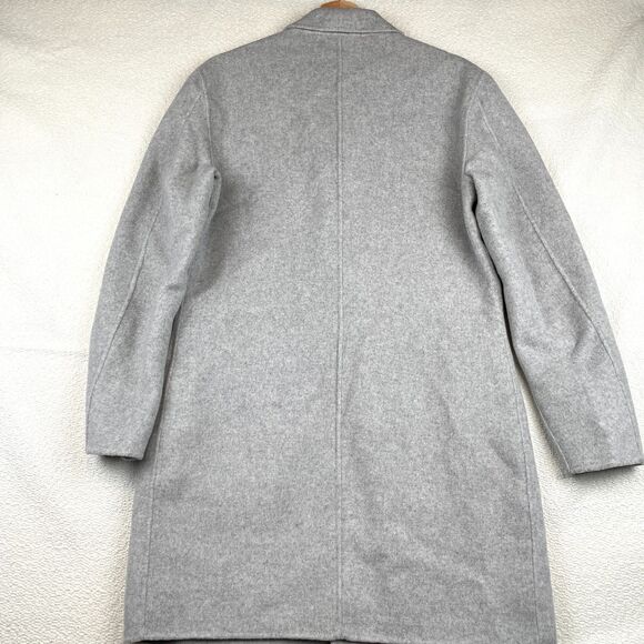 Zara Man Mens Size S 38 Felt Two Button Winter Coat Gray Side Slash Pockets - Picture 2 of 9
